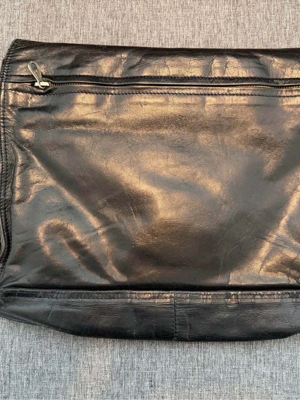 Authentic Bottega Veneta Black Leather Portfolio Clutch Made in Italy